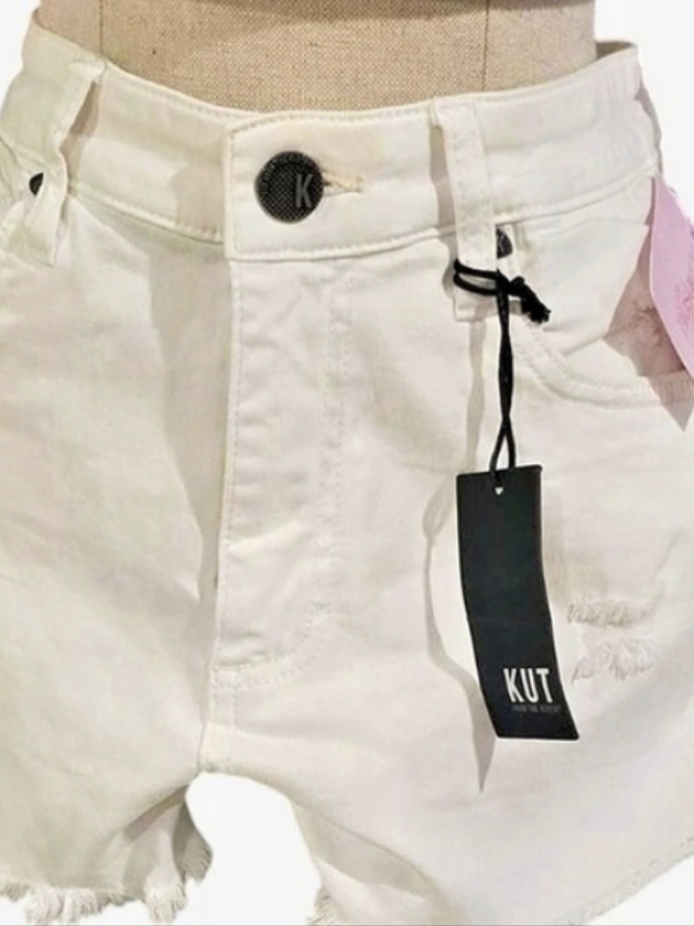 KUT from the Kloth Jane High Rise Denim Short White Size 0